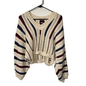 Vintage Sassoon Striped Cropped Sweater Size Large